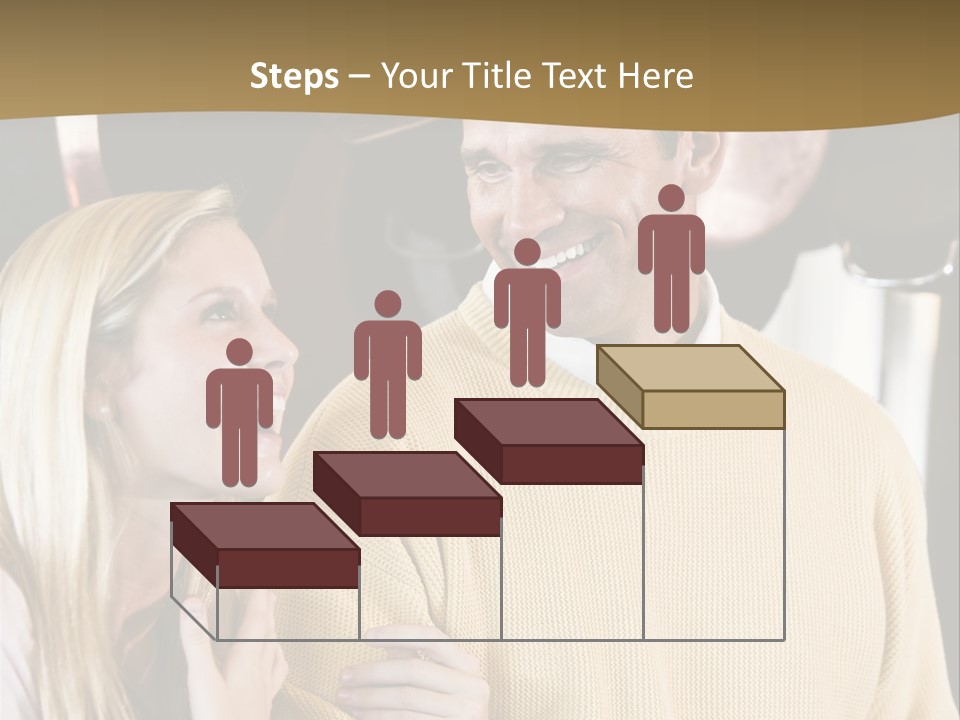 A Man And A Woman Talking In A Kitchen PowerPoint Template
