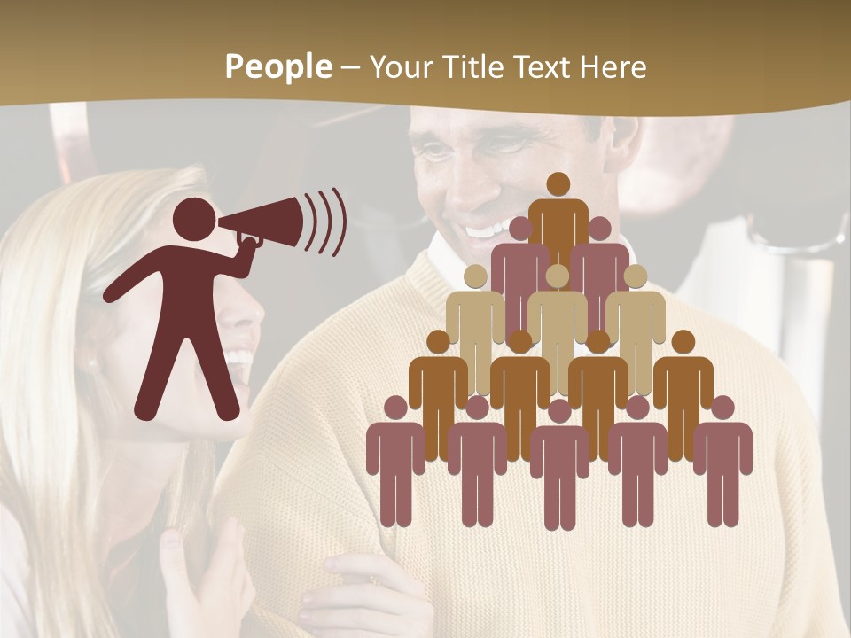 A Man And A Woman Talking In A Kitchen PowerPoint Template