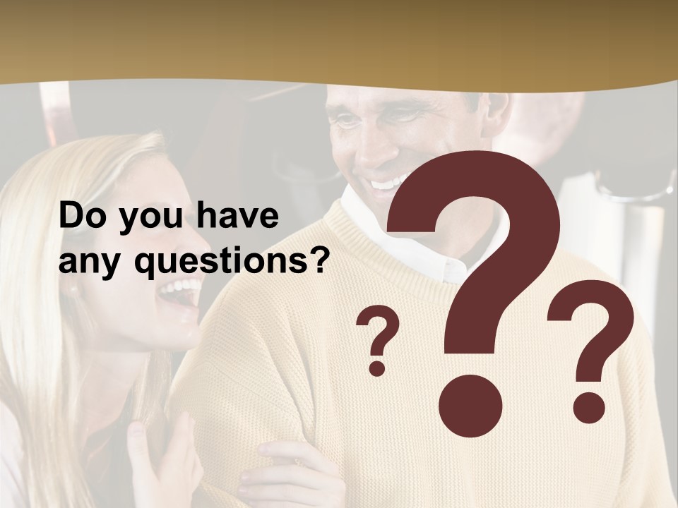 A Man And A Woman Talking In A Kitchen PowerPoint Template