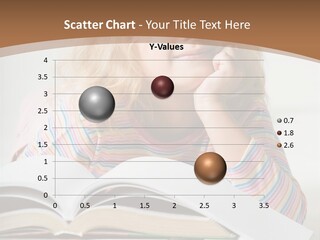 A Little Girl Is Reading A Book On A Table PowerPoint Template