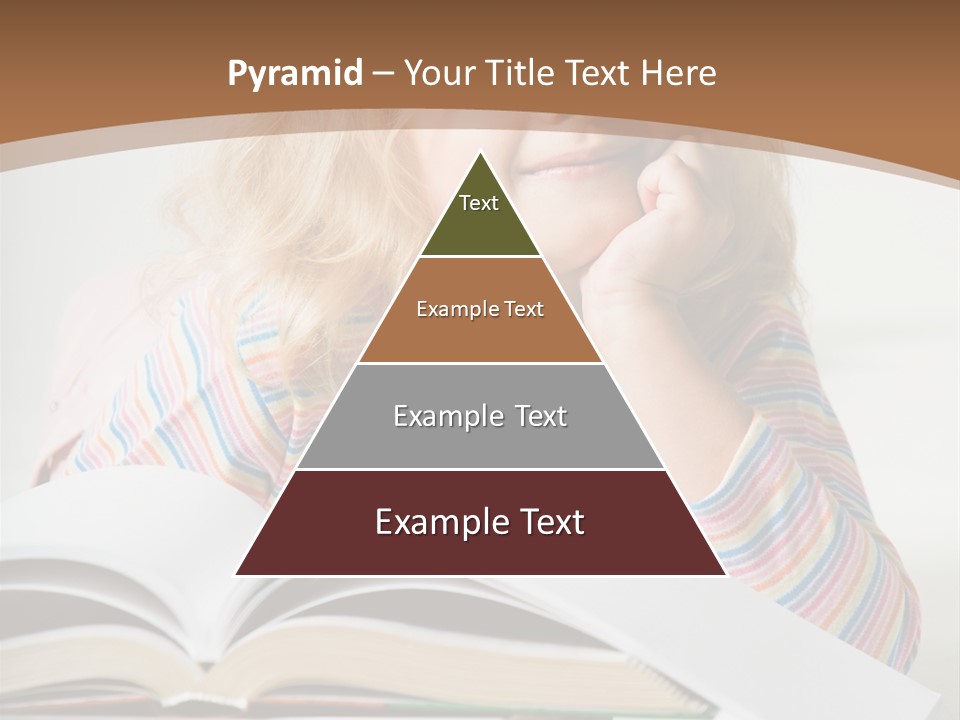 A Little Girl Is Reading A Book On A Table PowerPoint Template