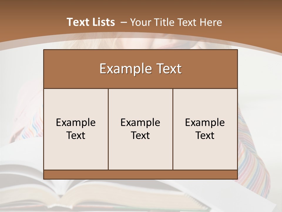 A Little Girl Is Reading A Book On A Table PowerPoint Template