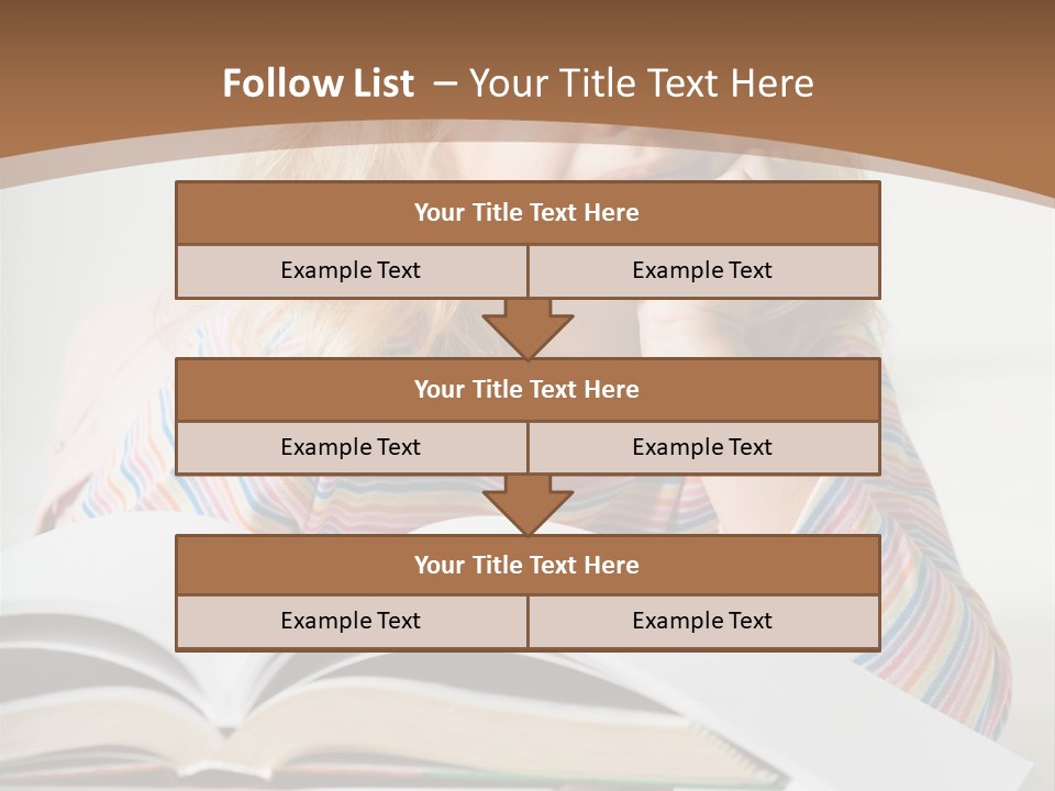 A Little Girl Is Reading A Book On A Table PowerPoint Template
