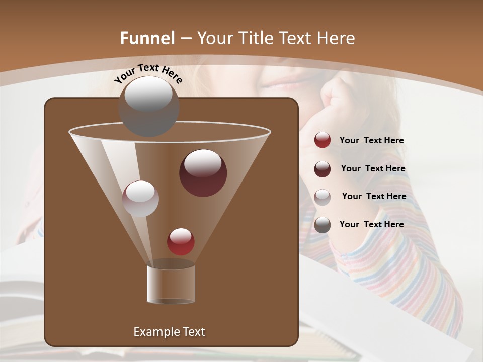 A Little Girl Is Reading A Book On A Table PowerPoint Template