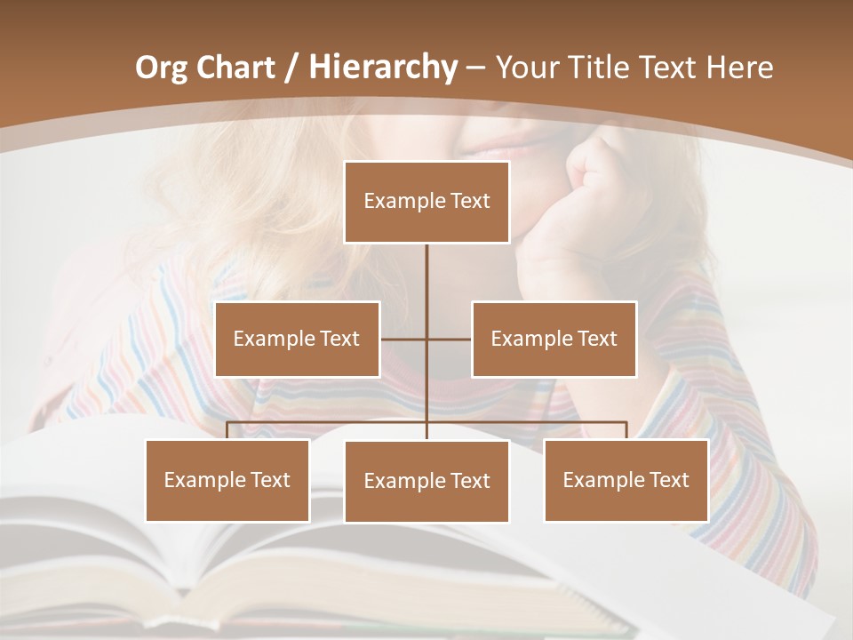 A Little Girl Is Reading A Book On A Table PowerPoint Template