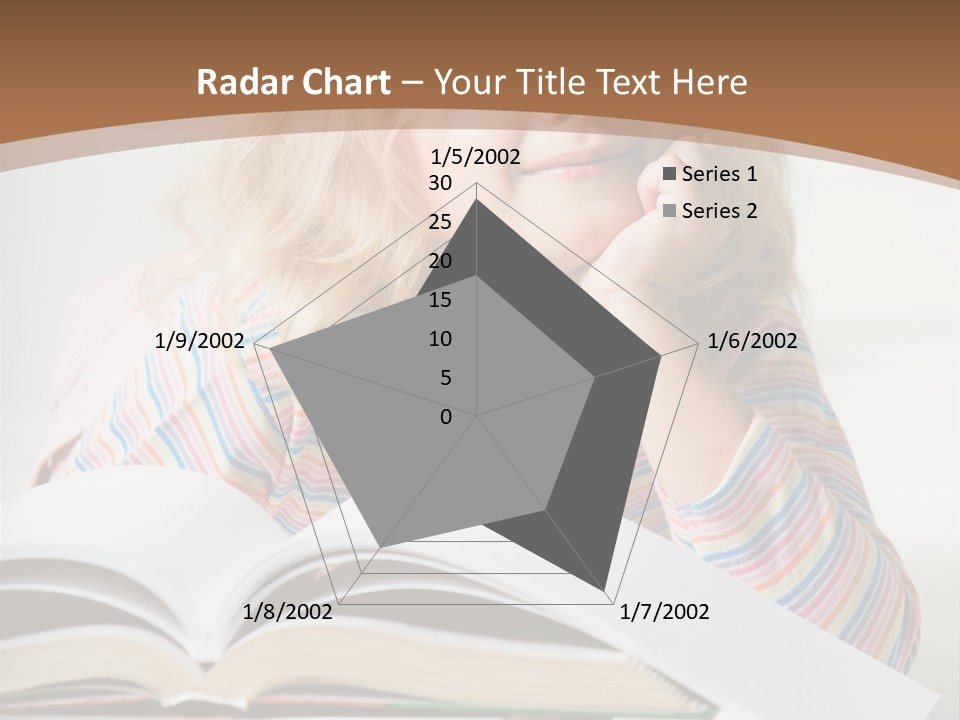 A Little Girl Is Reading A Book On A Table PowerPoint Template