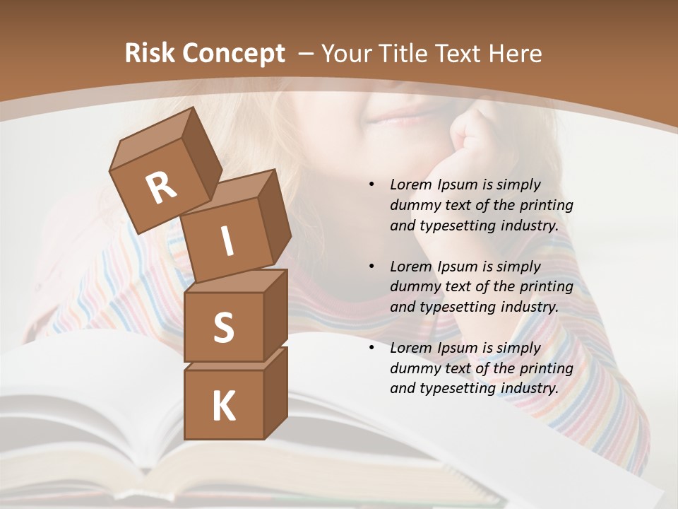 A Little Girl Is Reading A Book On A Table PowerPoint Template