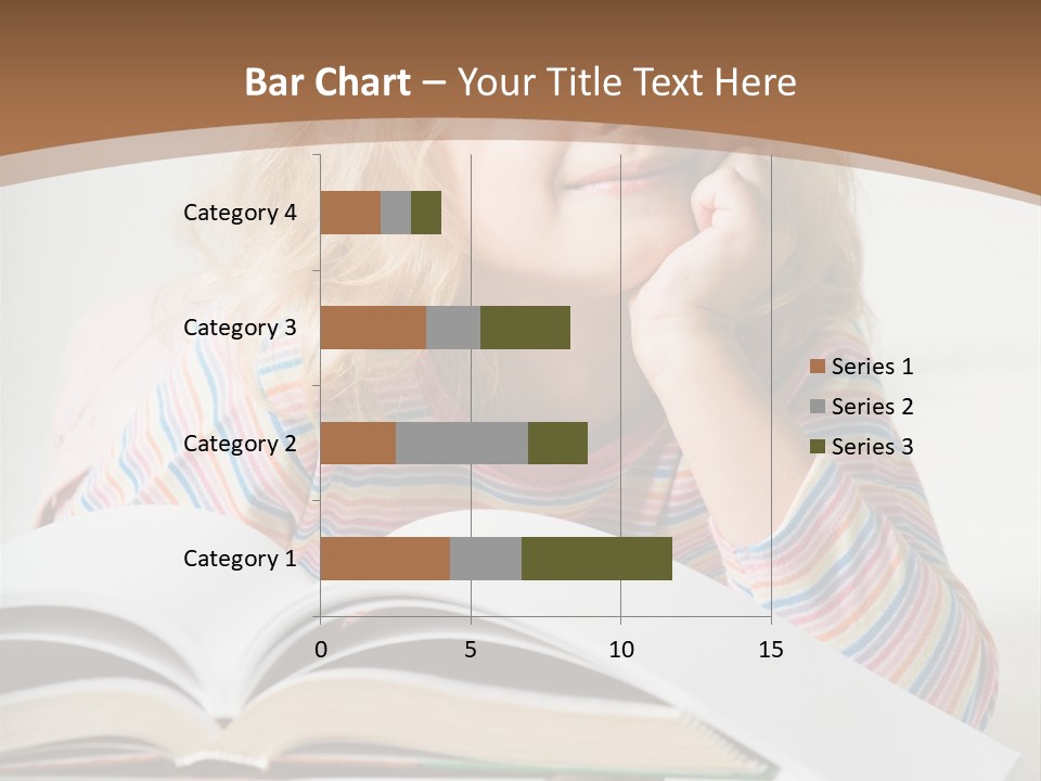 A Little Girl Is Reading A Book On A Table PowerPoint Template