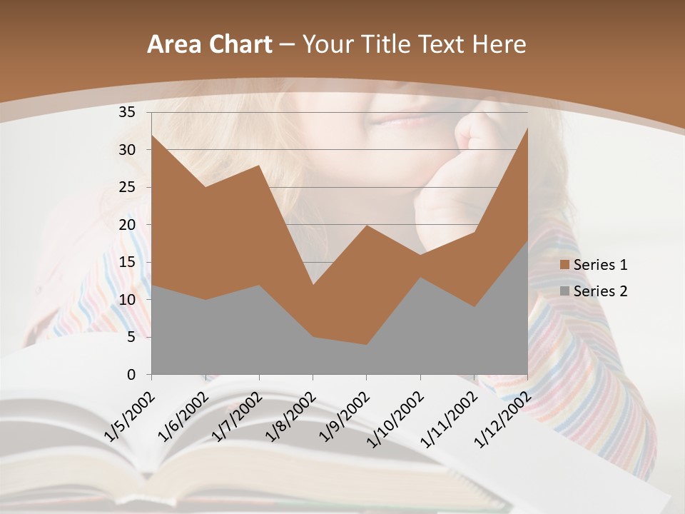 A Little Girl Is Reading A Book On A Table PowerPoint Template