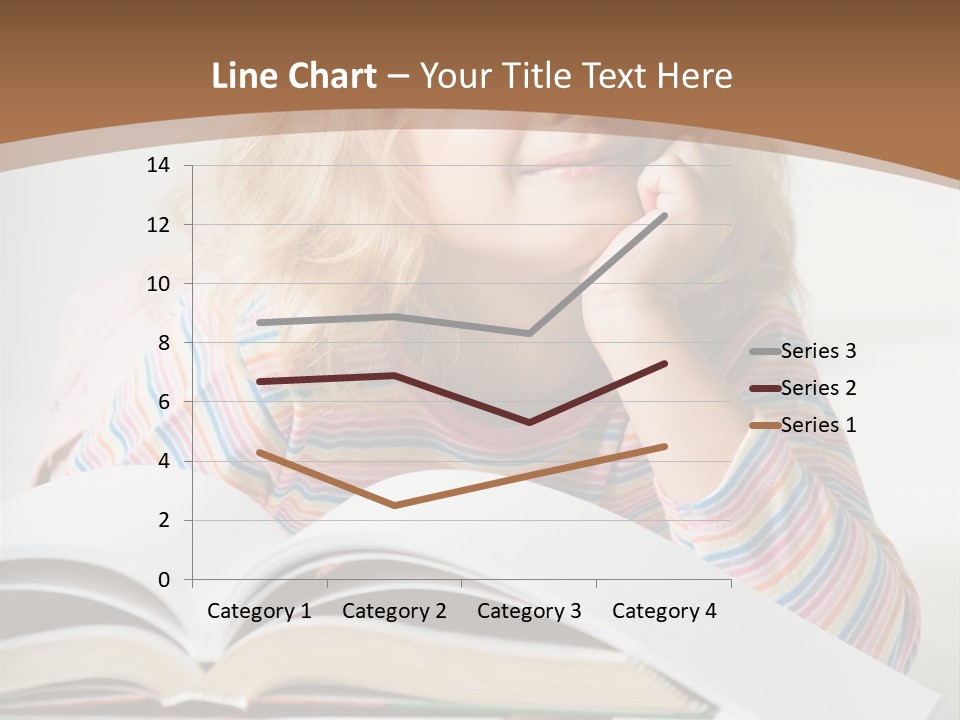 A Little Girl Is Reading A Book On A Table PowerPoint Template