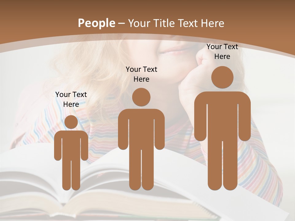A Little Girl Is Reading A Book On A Table PowerPoint Template