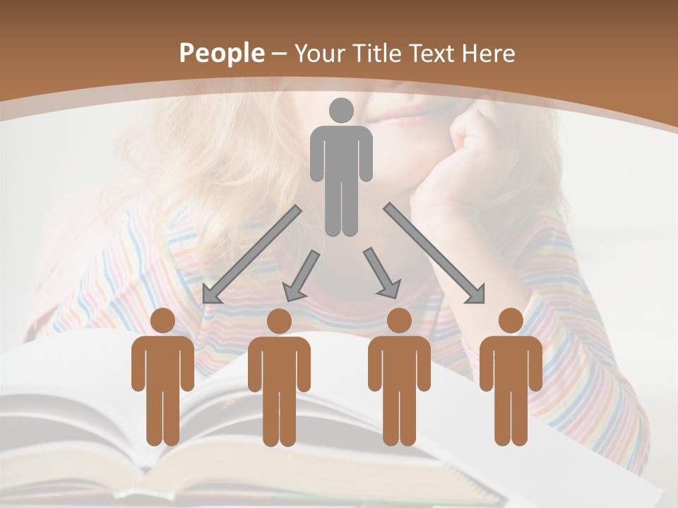 A Little Girl Is Reading A Book On A Table PowerPoint Template