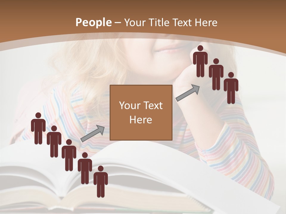 A Little Girl Is Reading A Book On A Table PowerPoint Template