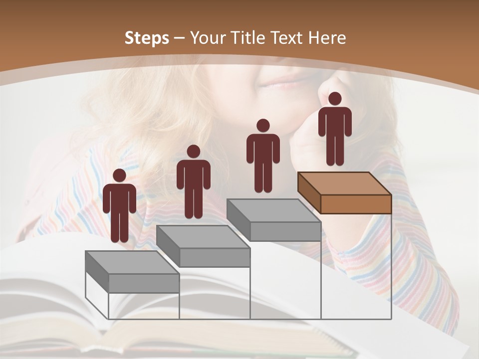 A Little Girl Is Reading A Book On A Table PowerPoint Template