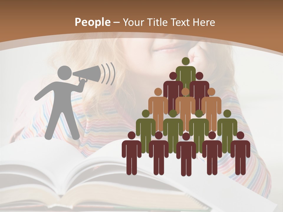 A Little Girl Is Reading A Book On A Table PowerPoint Template