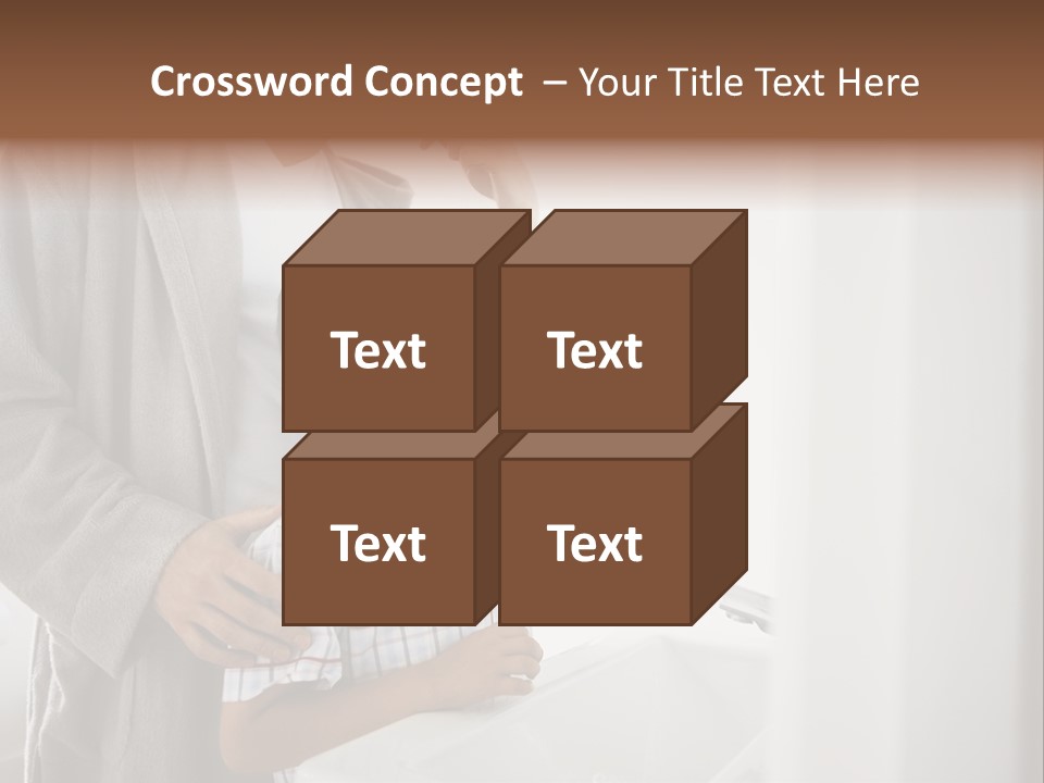 A Man Brushing His Teeth With A Young Boy PowerPoint Template