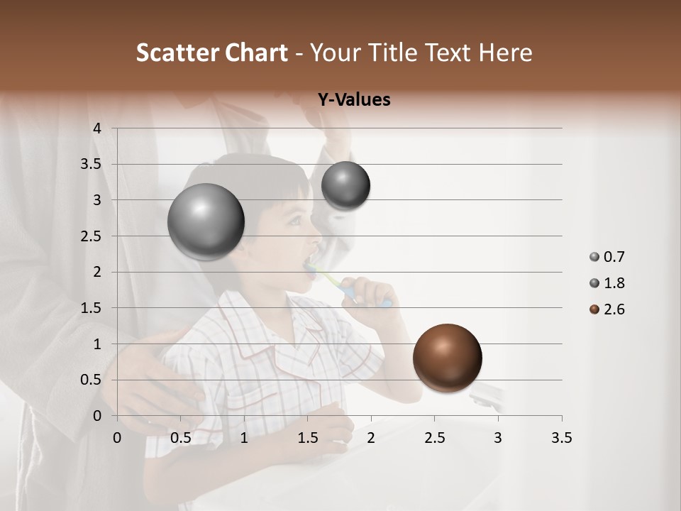 A Man Brushing His Teeth With A Young Boy PowerPoint Template