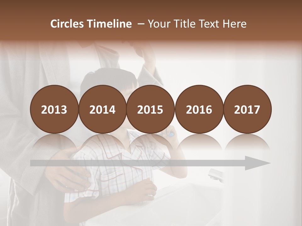 A Man Brushing His Teeth With A Young Boy PowerPoint Template