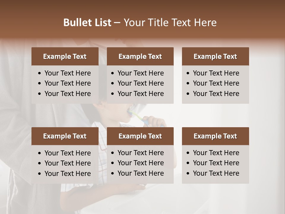 A Man Brushing His Teeth With A Young Boy PowerPoint Template