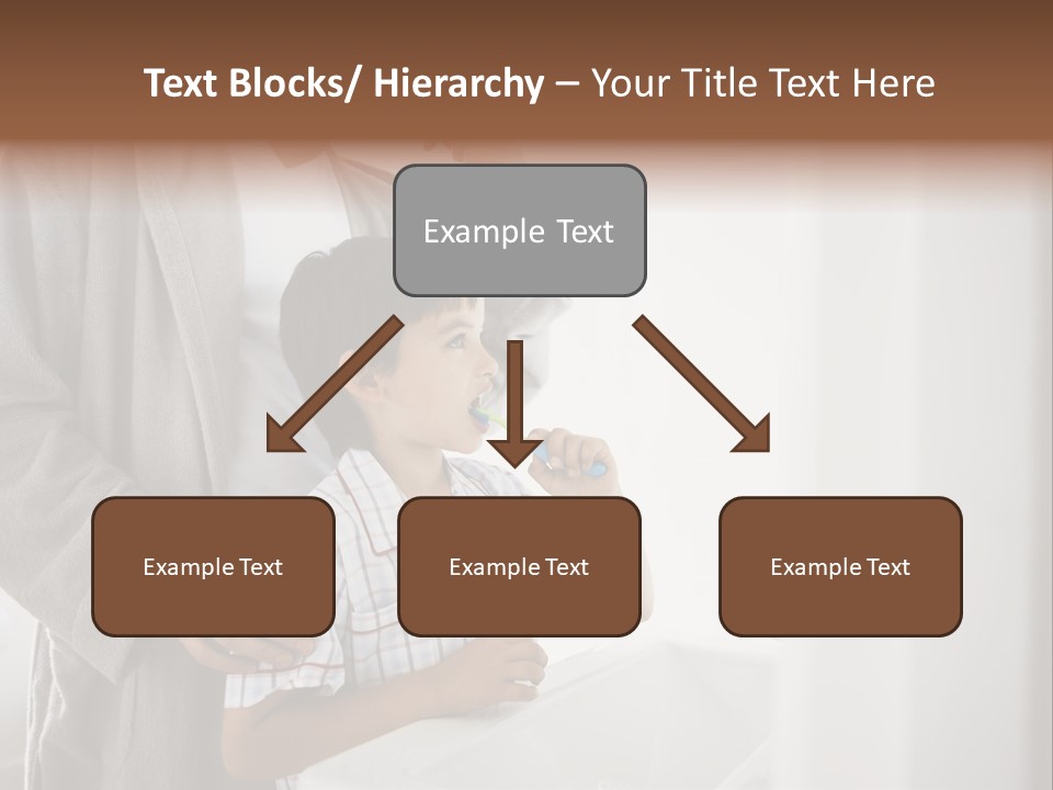 A Man Brushing His Teeth With A Young Boy PowerPoint Template