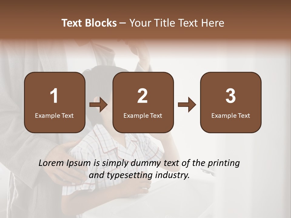 A Man Brushing His Teeth With A Young Boy PowerPoint Template