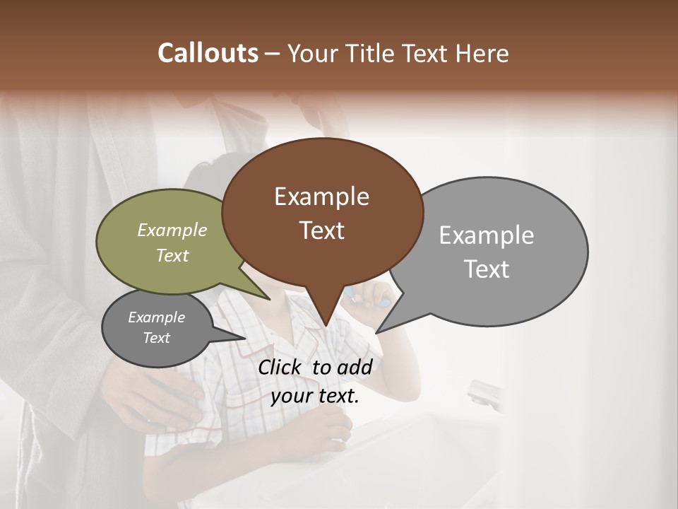 A Man Brushing His Teeth With A Young Boy PowerPoint Template