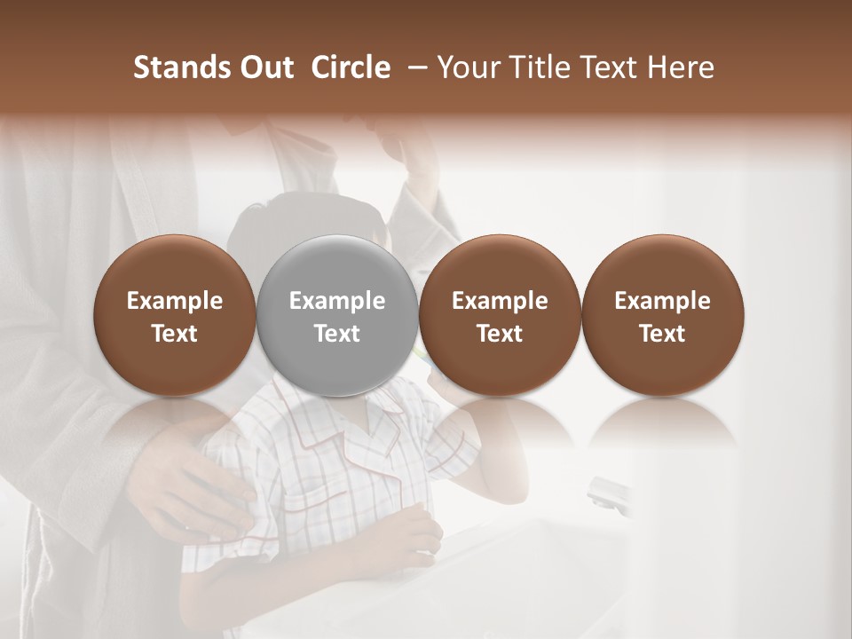 A Man Brushing His Teeth With A Young Boy PowerPoint Template