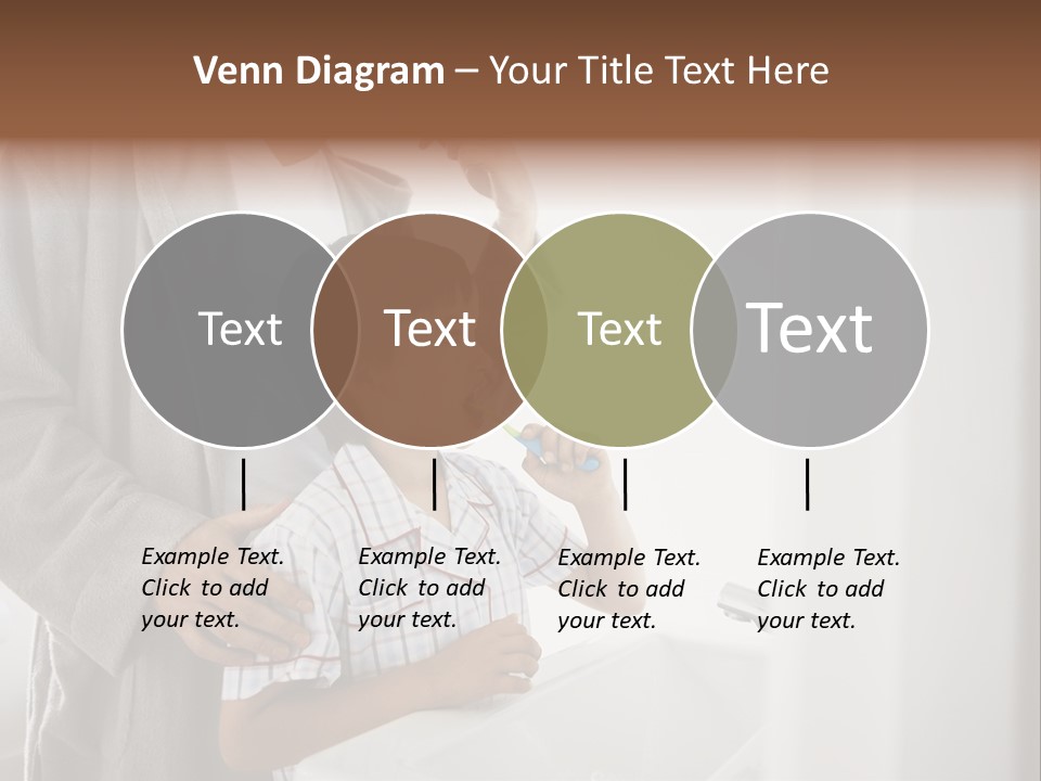 A Man Brushing His Teeth With A Young Boy PowerPoint Template