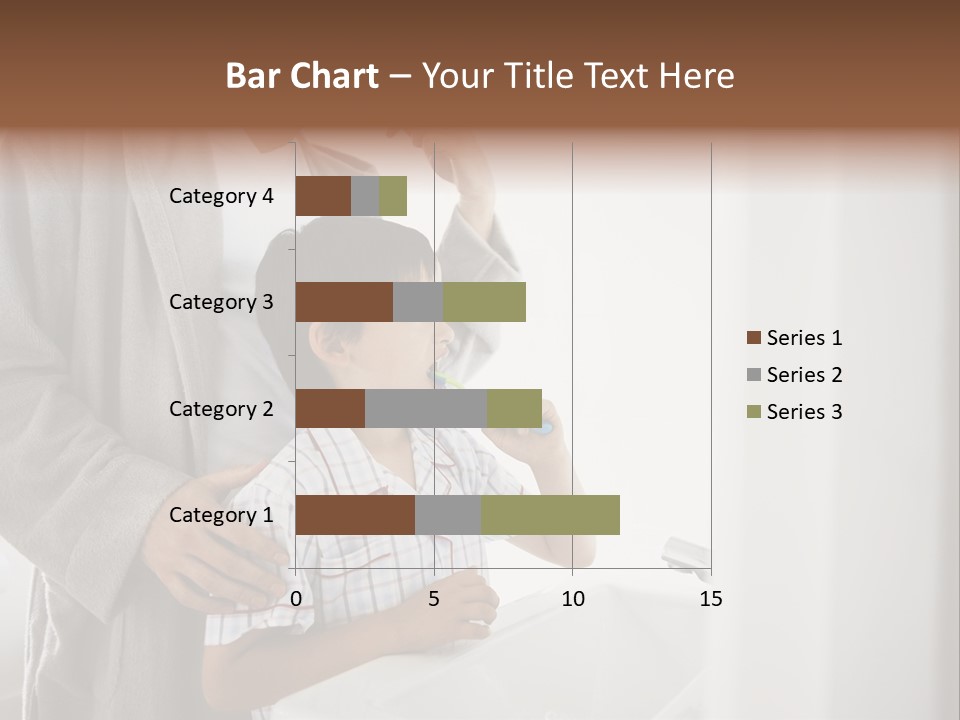 A Man Brushing His Teeth With A Young Boy PowerPoint Template