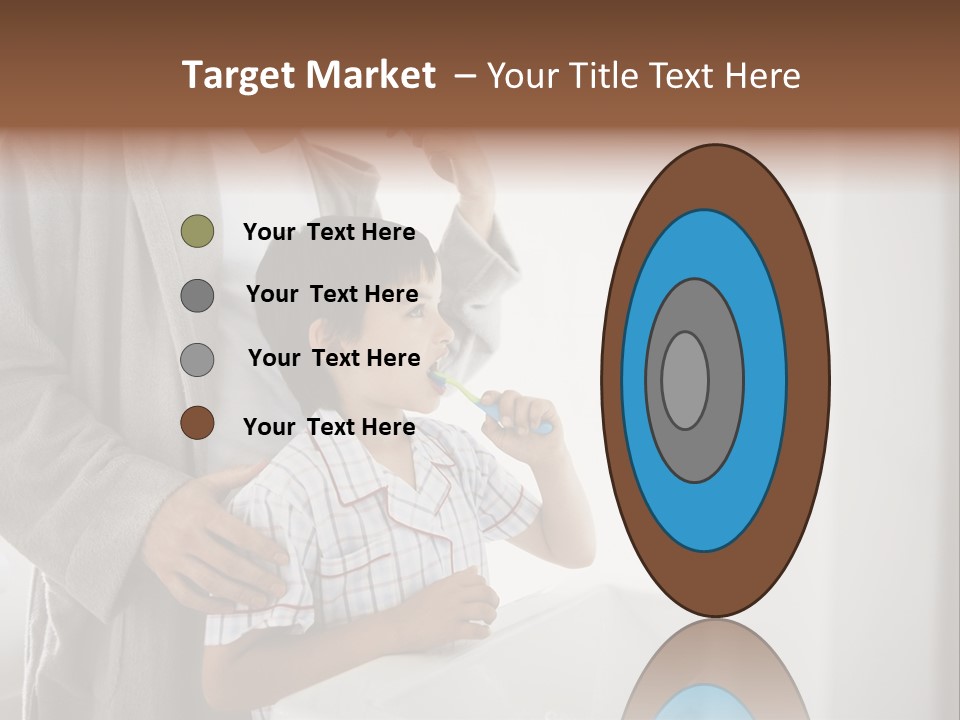 A Man Brushing His Teeth With A Young Boy PowerPoint Template