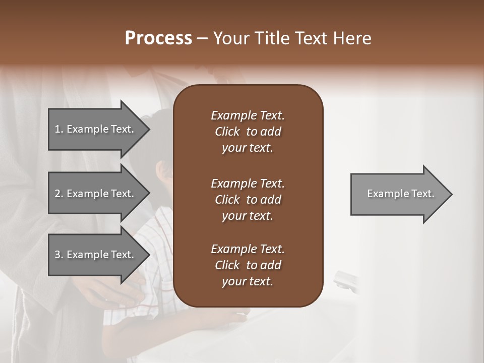 A Man Brushing His Teeth With A Young Boy PowerPoint Template