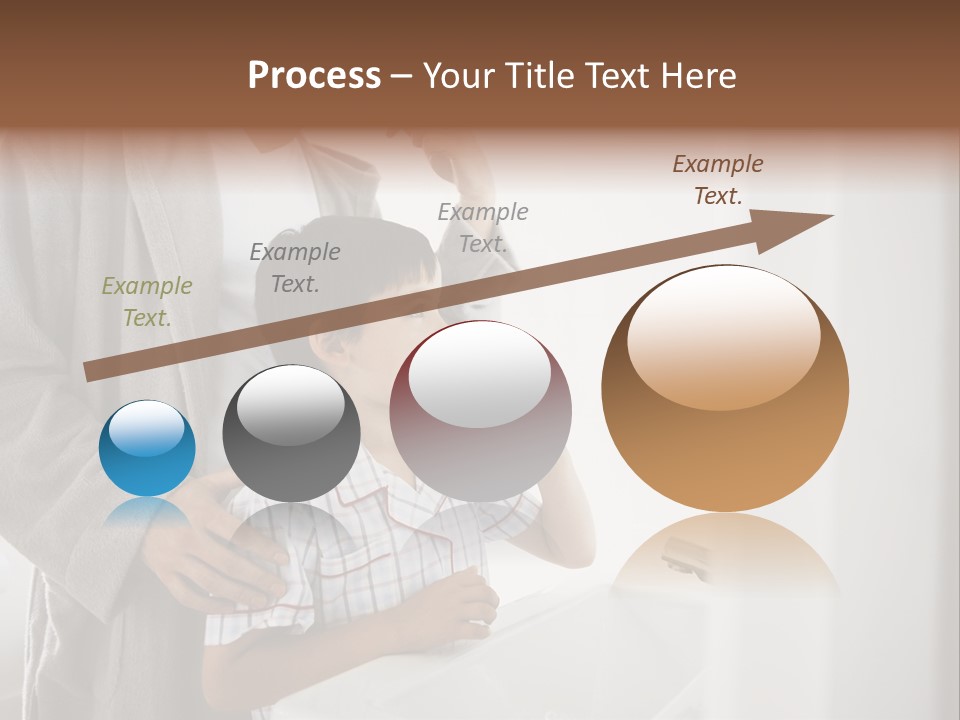 A Man Brushing His Teeth With A Young Boy PowerPoint Template