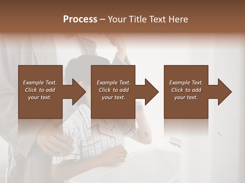 A Man Brushing His Teeth With A Young Boy PowerPoint Template