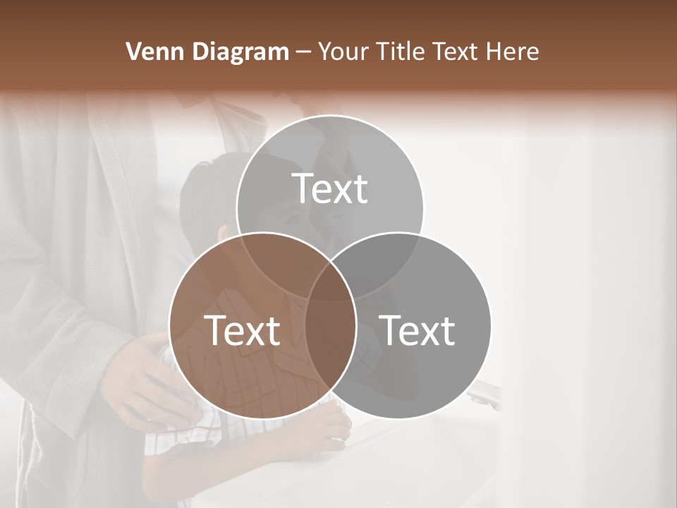 A Man Brushing His Teeth With A Young Boy PowerPoint Template