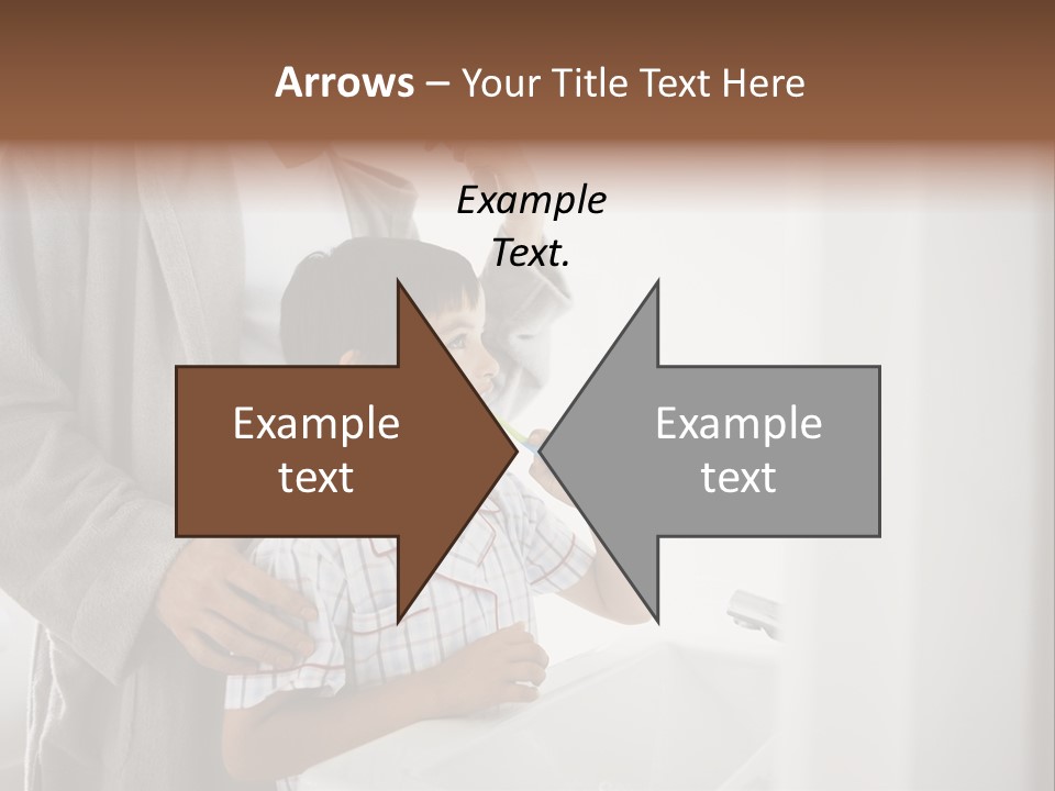 A Man Brushing His Teeth With A Young Boy PowerPoint Template