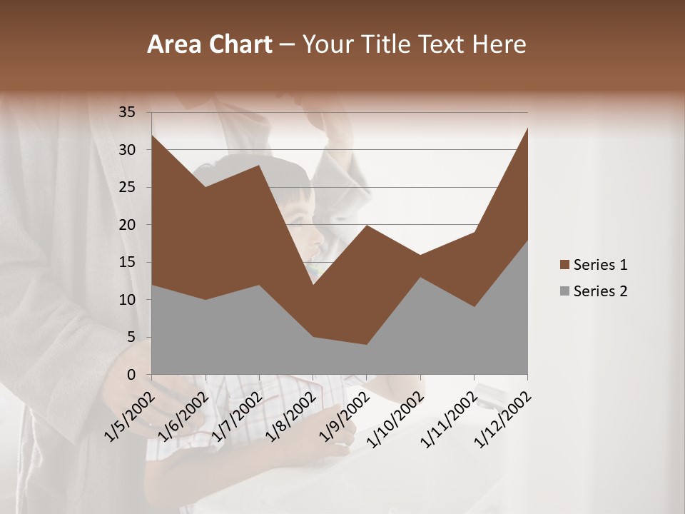 A Man Brushing His Teeth With A Young Boy PowerPoint Template