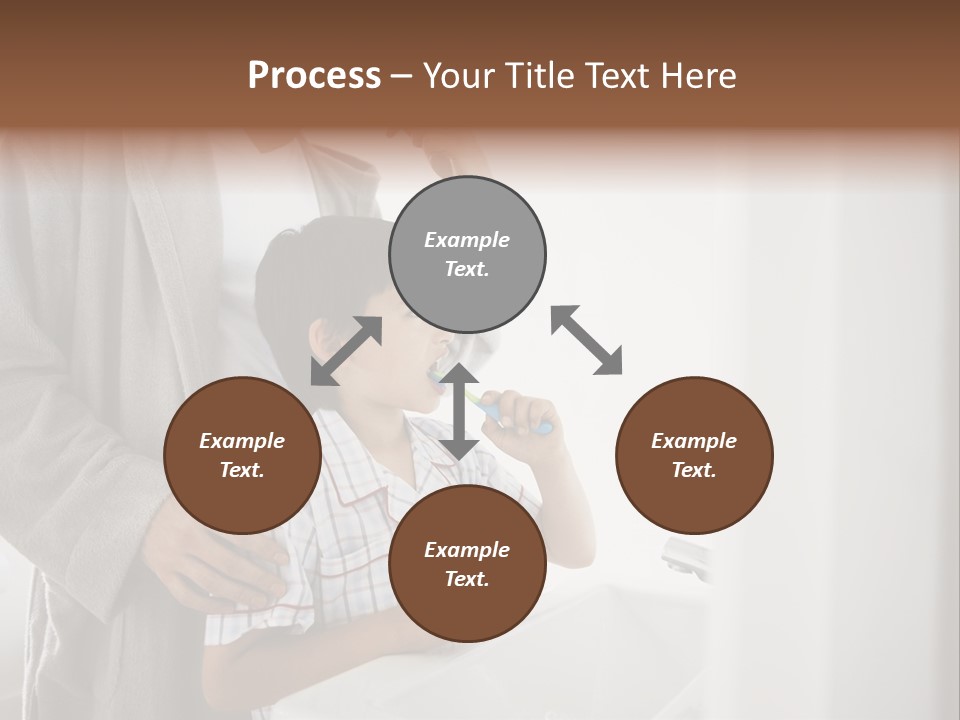 A Man Brushing His Teeth With A Young Boy PowerPoint Template