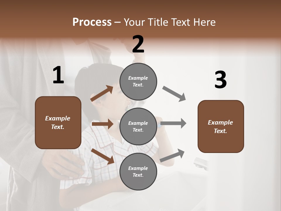 A Man Brushing His Teeth With A Young Boy PowerPoint Template