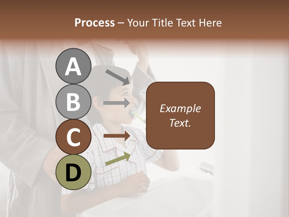 A Man Brushing His Teeth With A Young Boy PowerPoint Template