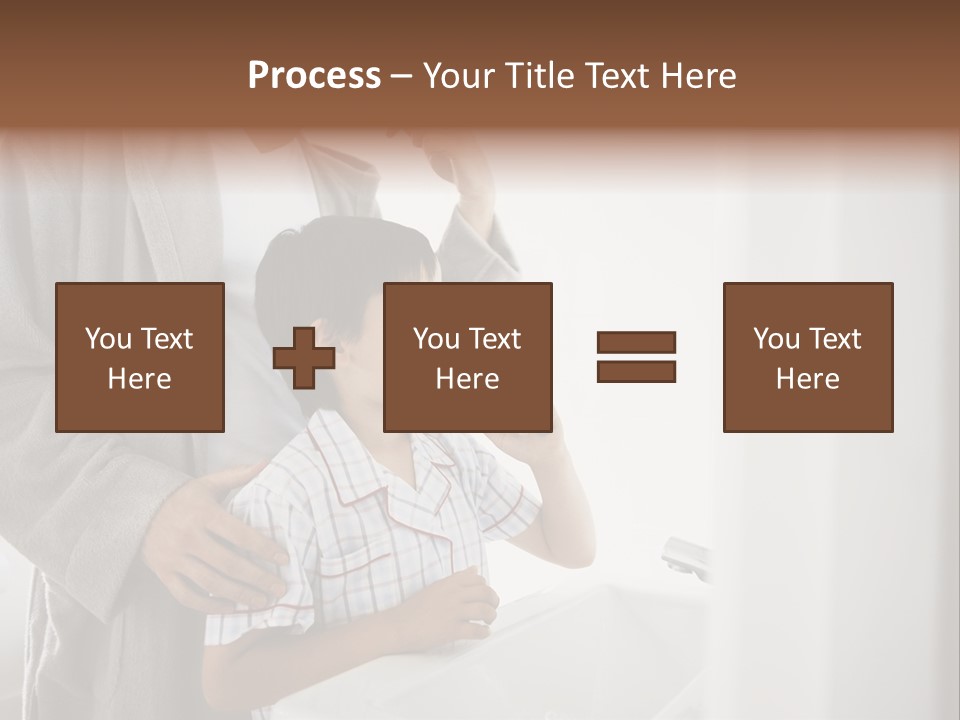 A Man Brushing His Teeth With A Young Boy PowerPoint Template