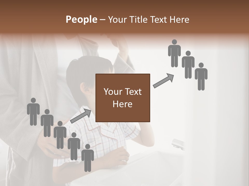 A Man Brushing His Teeth With A Young Boy PowerPoint Template