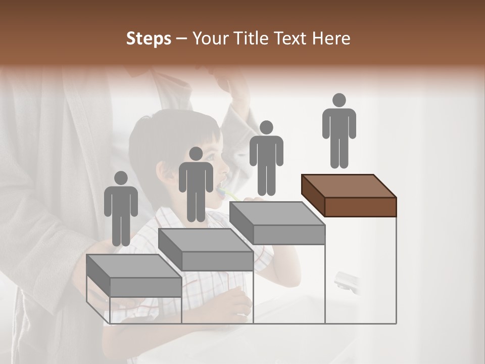 A Man Brushing His Teeth With A Young Boy PowerPoint Template