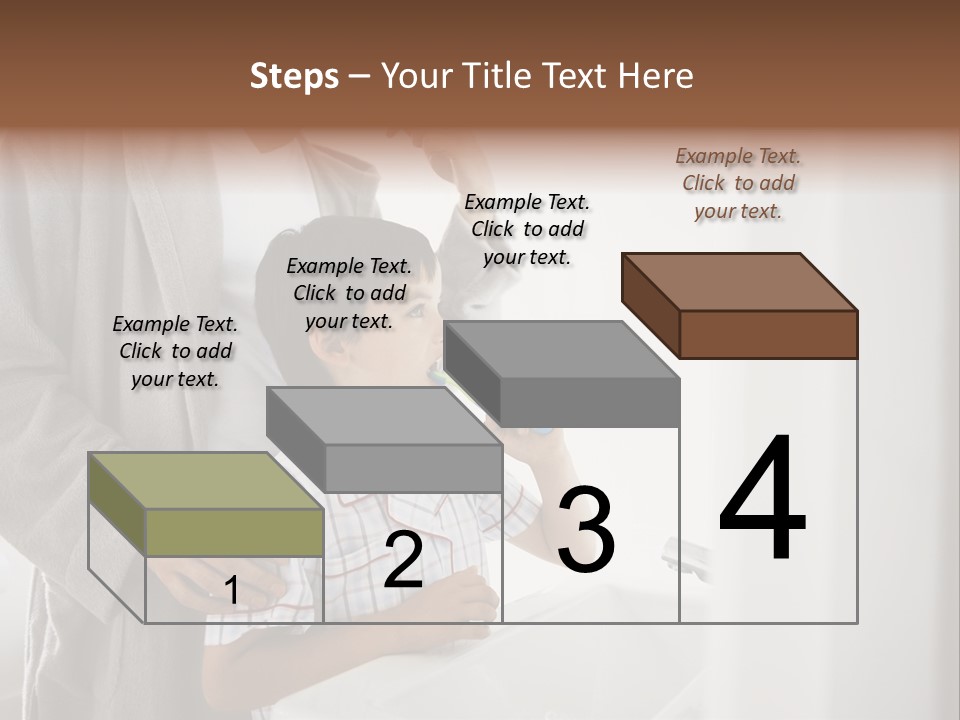 A Man Brushing His Teeth With A Young Boy PowerPoint Template