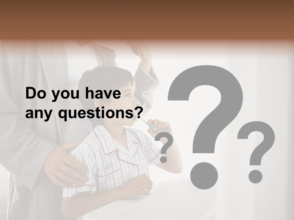 A Man Brushing His Teeth With A Young Boy PowerPoint Template