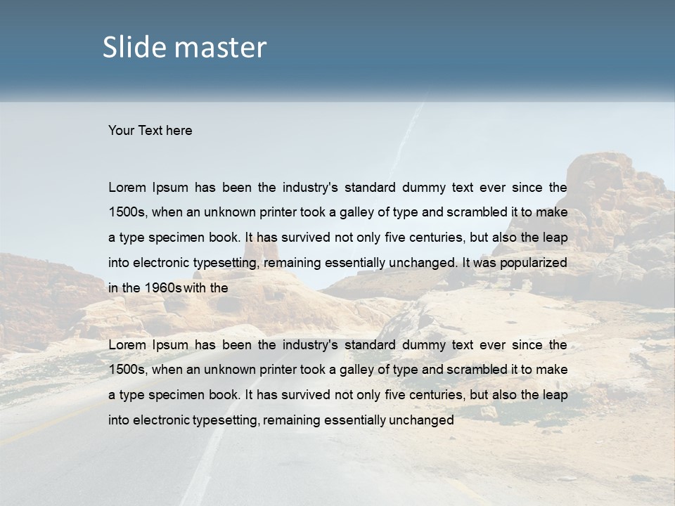 An Empty Road In The Middle Of A Desert PowerPoint Template