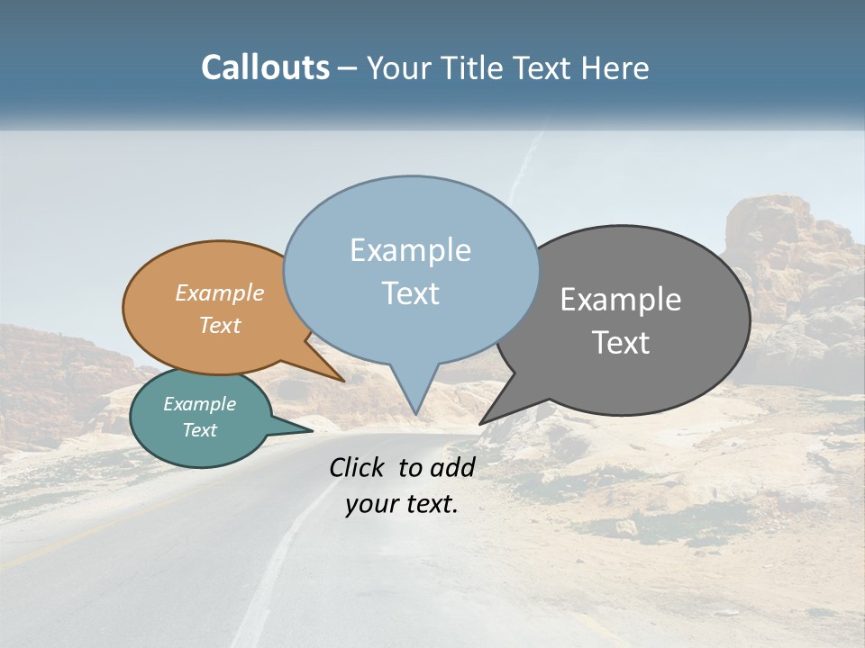 An Empty Road In The Middle Of A Desert PowerPoint Template