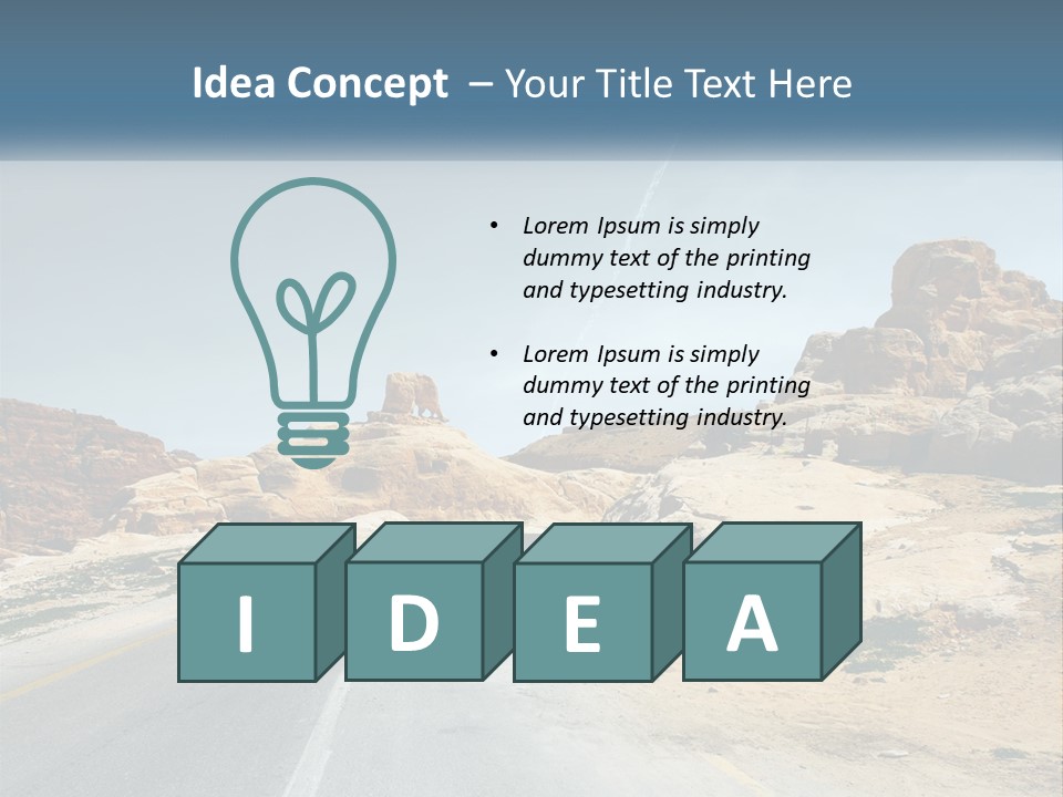 An Empty Road In The Middle Of A Desert PowerPoint Template