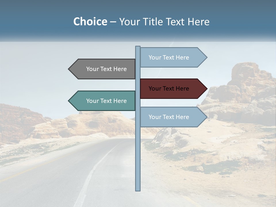An Empty Road In The Middle Of A Desert PowerPoint Template
