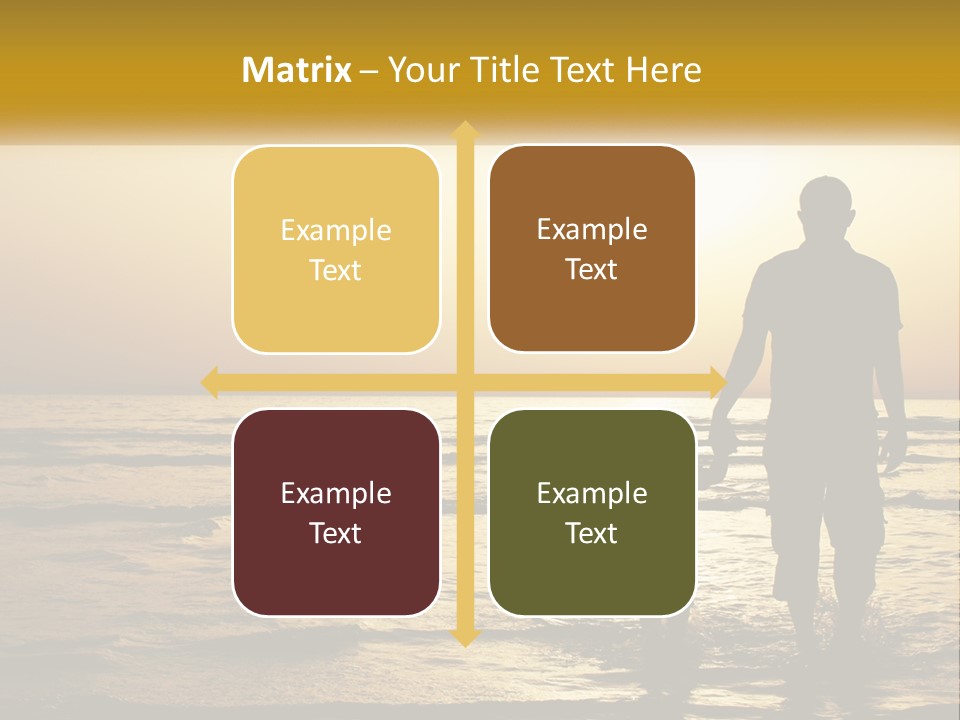 A Man Holding A Child's Hand While Standing On A Beach PowerPoint Template