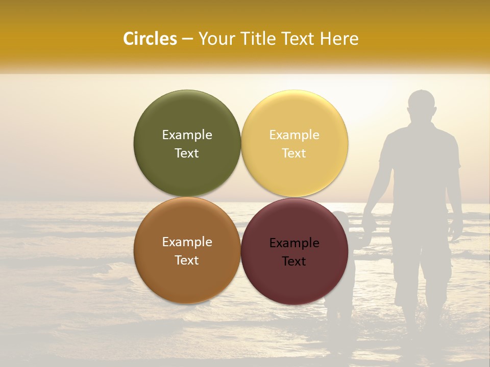 A Man Holding A Child's Hand While Standing On A Beach PowerPoint Template